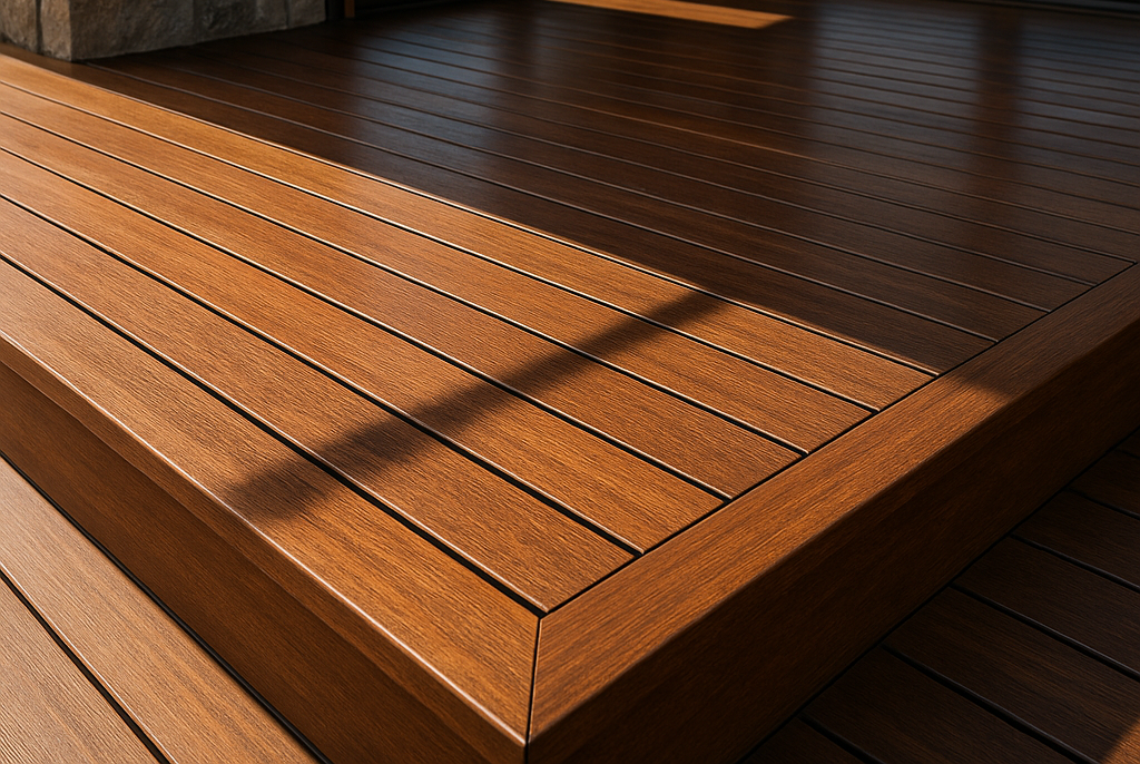 Hardwood deck with hidden clip installation