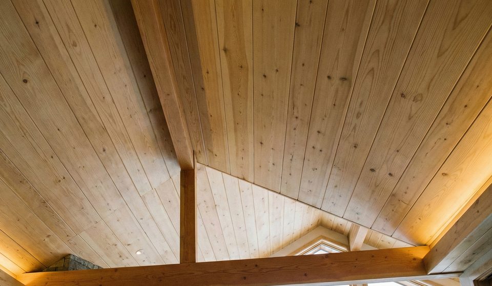 Eastern White Pine tongue-and-groove ceiling boards