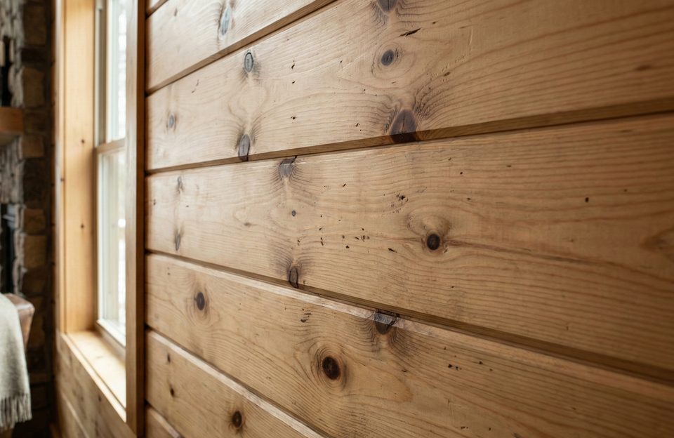 Eastern White Pine tongue-and-groove paneling