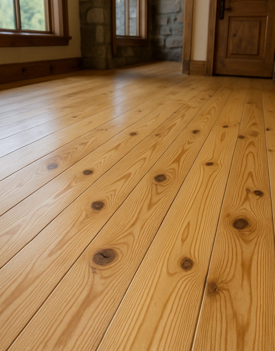 Yellow pine flooring boards